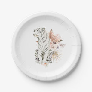 Prato De Papel Bachelorette Tropical Boho Tigers