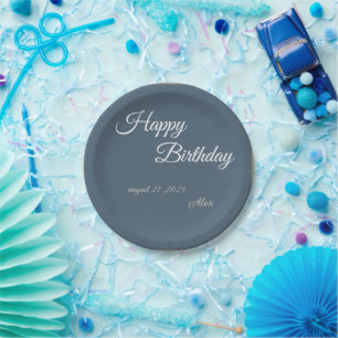 Prato De Papel Bacia Real Azul de Aniversário!