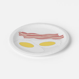 Prato De Papel Bacon e design dos ovos