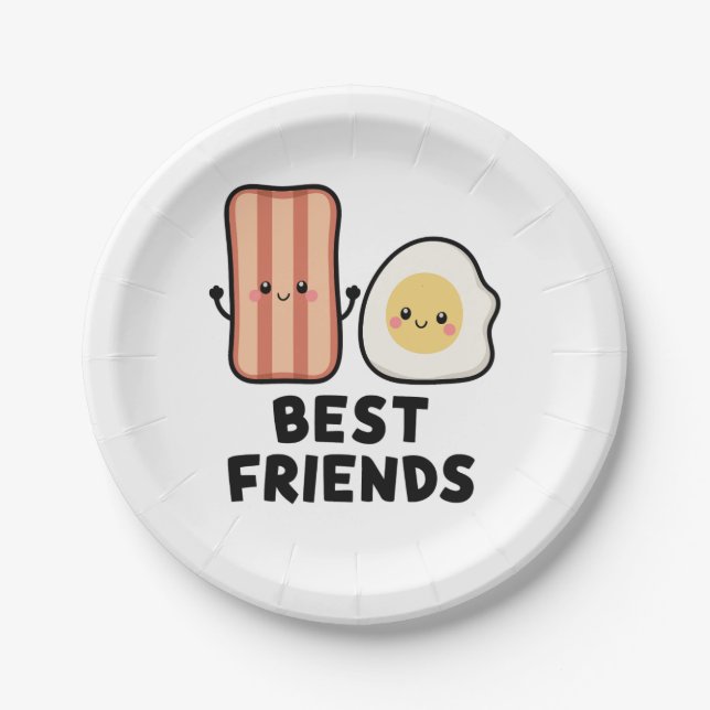 Prato De Papel Bacon e Ovos Melhores Amigos (Frente)