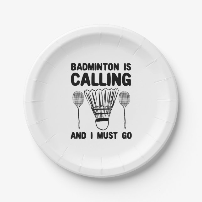Prato De Papel Badminton - Badminton Está Ligando (Frente)