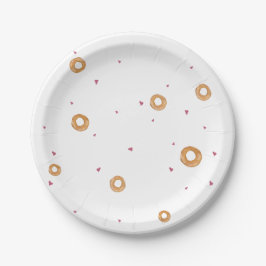 Prato De Papel BAGELS E AMOR BÁSICO | Branco |