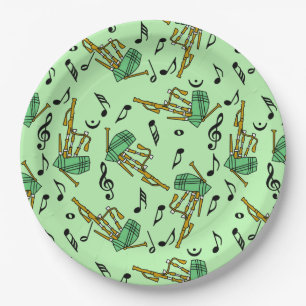 Prato De Papel Bagpipe Music Notes Pattern