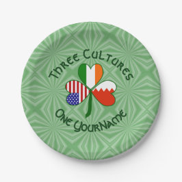 Prato De Papel Bahrain Ireland USA Shamrock Flag Personalizado