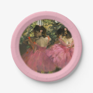 Prato De Papel Bailarinas no rosa por Edgar Degas