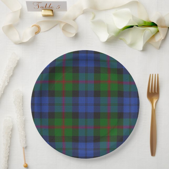 Prato De Papel Baird Scottish Clan Tartan Plaid Pattern (Casamento)