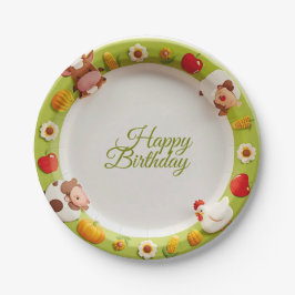 Prato De Papel Baixo na placa de papel da Festa de aniversário - 