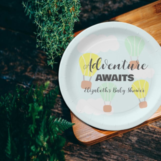 Prato De Papel Balão de ar quente Sexo Chá de fraldas neutro (Criador carregado)