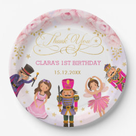 Prato De Papel Balé Floral Dourado Púrpura de Nutcracker 