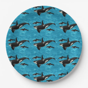 Prato De Papel Baleias Orca