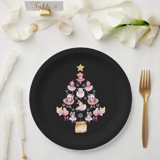 Prato De Papel Balés Ballerina Árvore de Natal (Casamento)