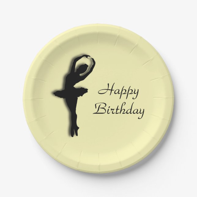 Prato De Papel Ballerina Birthday Yellow (Frente)