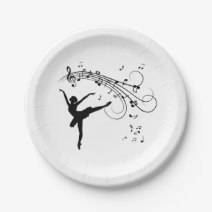 Prato De Papel Ballerina Dancing e a música segue