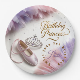 Prato De Papel Ballerina Princesa Partido - Gire para a Magia!