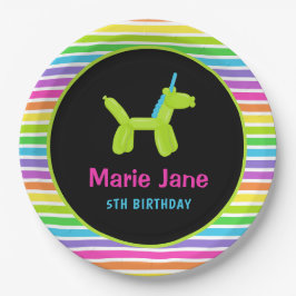 PRATO DE PAPEL BALÕES DE ANIMAIS DE NASCIMENTO NEON