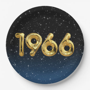 Prato De Papel Balões De Aniversário De 1966 Em Estrelas