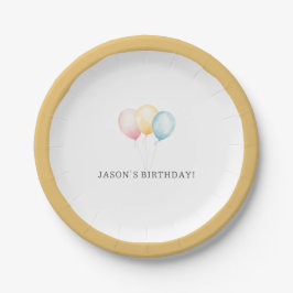 Prato De Papel Balões de Aniversário Personalizados