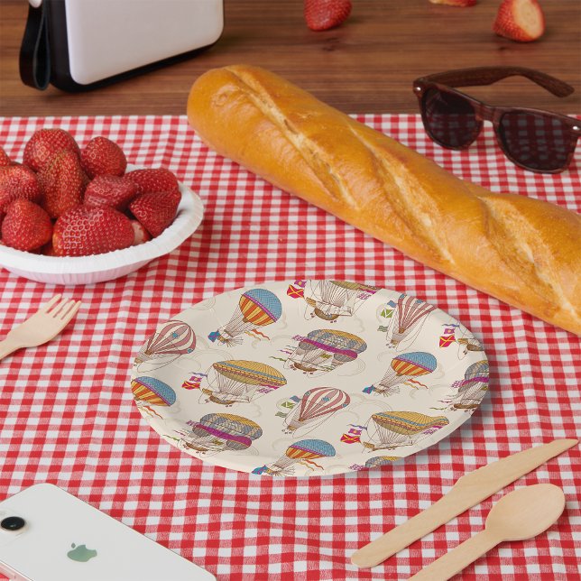 Prato De Papel Balões de ar quente com distribuição (Criador carregado)