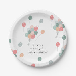 Prato De Papel Balões de Festa de aniversário Coloridos de Pastel