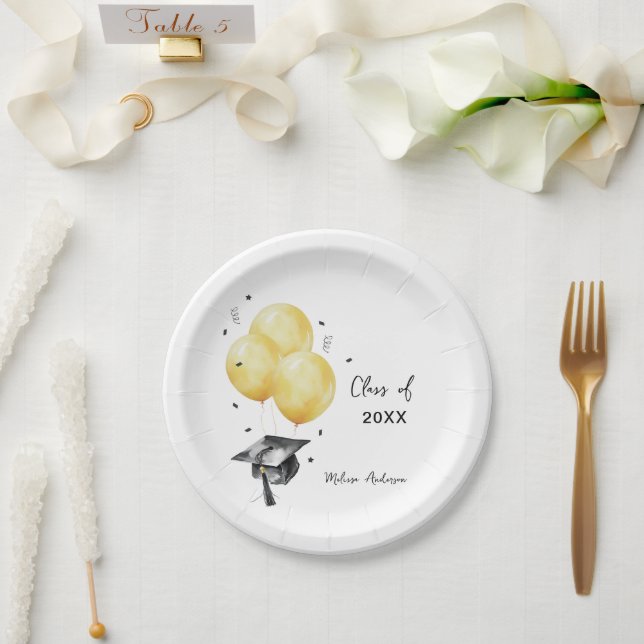 Prato De Papel Balões de Formatura (Casamento)