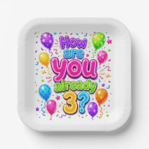 Balões de Neon e Confetes para o 3º Aniversário
