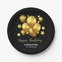 Balões de Ouro Silenciosos Stars Black Birday