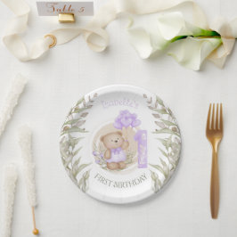 Prato De Papel Balões do Coração do Urso de Coração de Cute de An