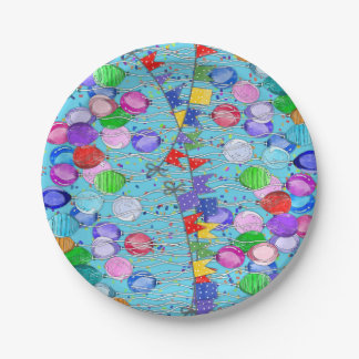 Prato De Papel Balões e faixas de celebração