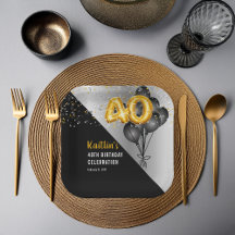 Balões Negros Elegantes | Parte aniversário de 40