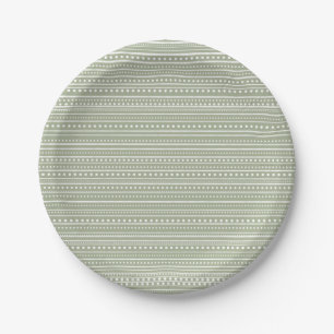 Prato De Papel Bamanko Dotted Mudcloth Pattern Sage Green