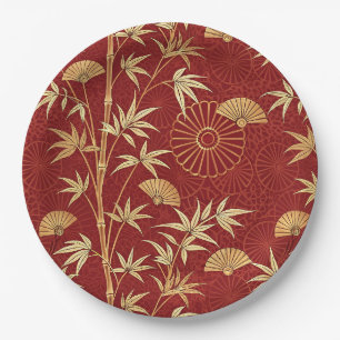 Prato De Papel Bambu Crimson East Asian (2)