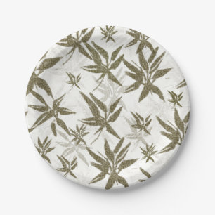 Prato De Papel Bambu em Sheers Brancos - padrão de superfície con