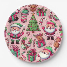 Prato De Papel Bandas de Natal