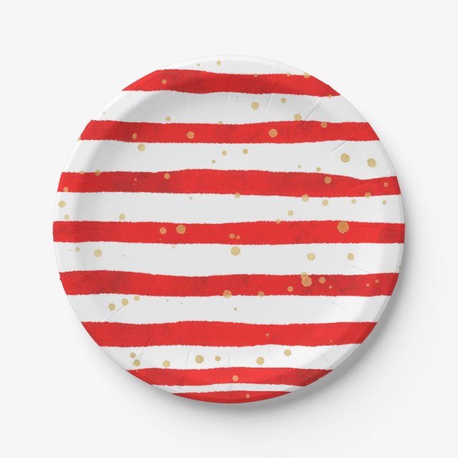 Prato De Papel Bandas de Natal (Frente)