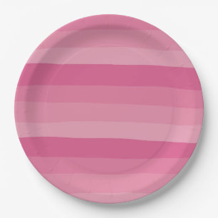 Prato De Papel Bandas irregulares - Rosa