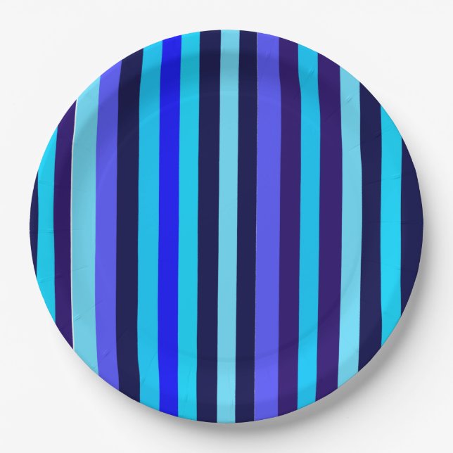 Prato De Papel Bandas múltiplas azuis (Frente)