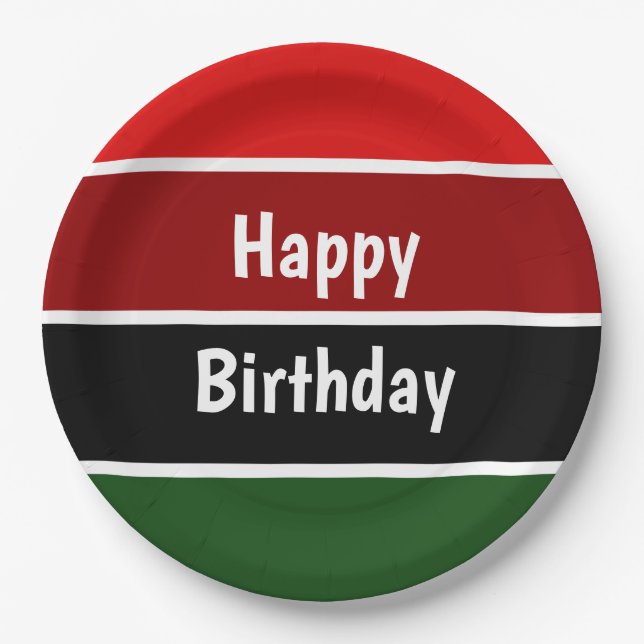 Prato De Papel Bandas Vermelhas E Verdes (Frente)