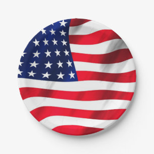 Prato De Papel Bandeira Americana Bandeira Quarta Parte De Julho