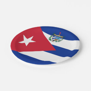 Prato De Papel Bandeira-casaco de armas de Cuba  