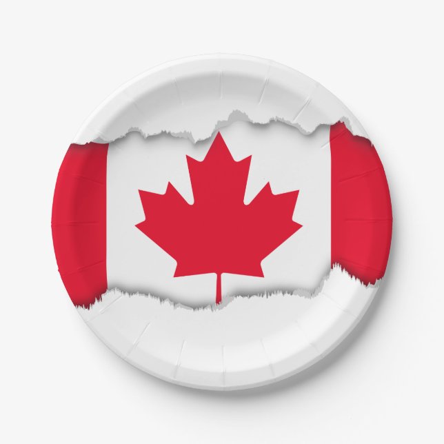 Prato De Papel Bandeira clássica de Canadá (Frente)