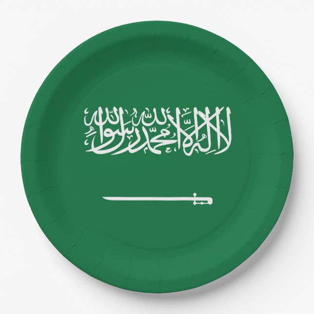 Prato De Papel Bandeira da Arábia Saudita (Frente)