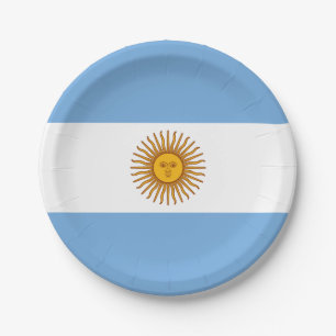 Prato De Papel Bandeira da Argentina