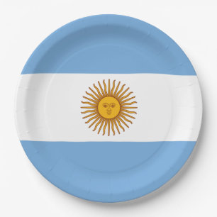 Prato De Papel Bandeira da Argentina