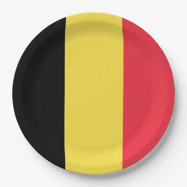 Prato De Papel Bandeira da Bélgica (Frente)