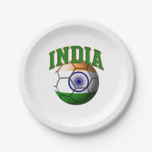 Prato De Papel Bandeira da bola de futebol de India