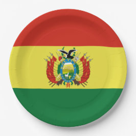 Prato De Papel Bandeira da Bolívia