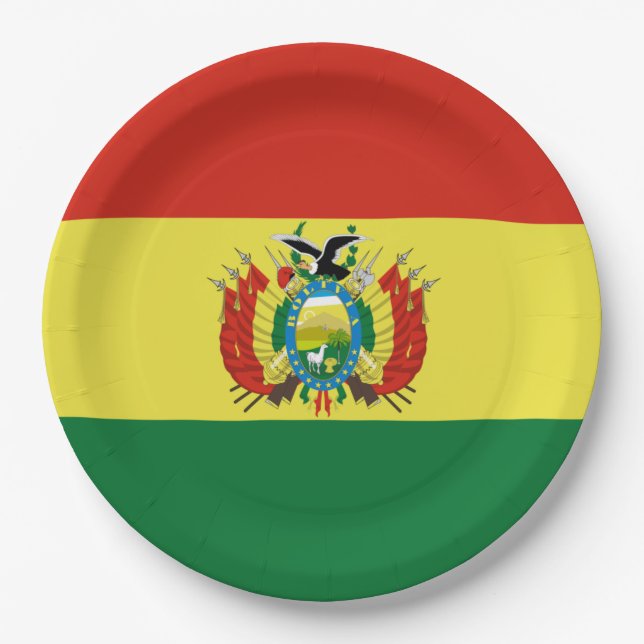 Prato De Papel Bandeira da Bolívia (Frente)