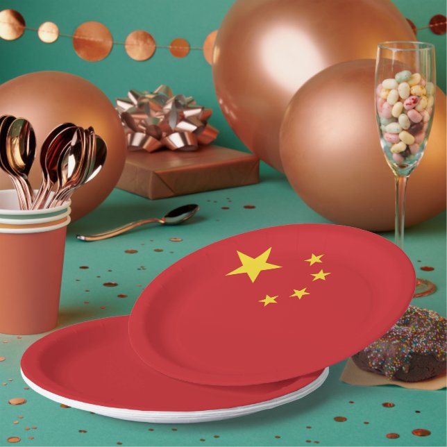 Prato De Papel Bandeira da China (Múltiplo)