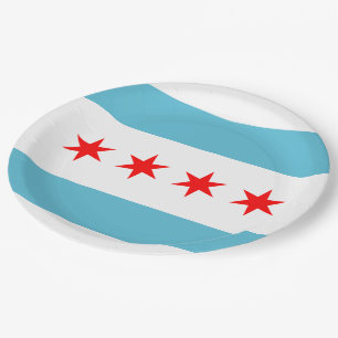 Prato De Papel Bandeira da cidade de Chicago