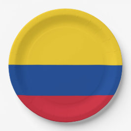 Prato De Papel Bandeira da Colômbia